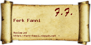 Ferk Fanni névjegykártya